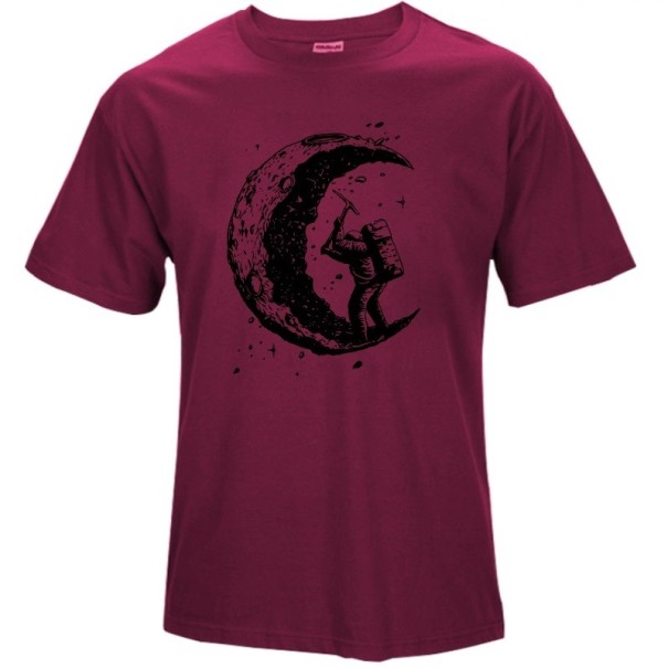 T-shirt stylé pour homme avec la lune J3242 bordeaux 1 L