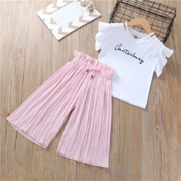 T-Shirt und Hose für Mädchen L1114 rosa 10