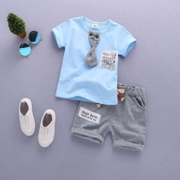 T-Shirt und Shorts für Jungen L1250 hellblau 12-24 Monate