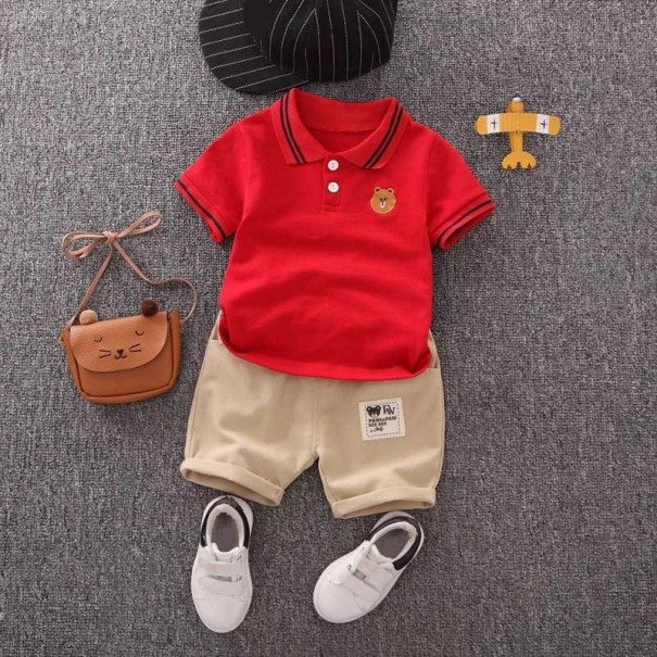 T-Shirt und Shorts für Jungen L1555 rot 5