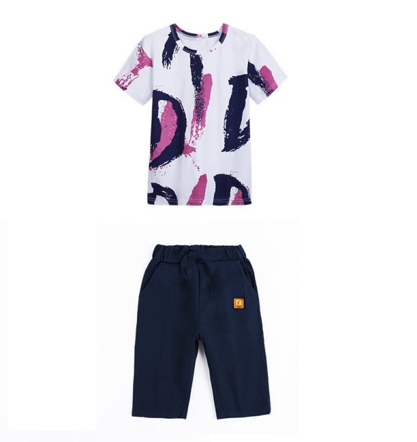 T-Shirt und Shorts für Jungen L1578 lila 6