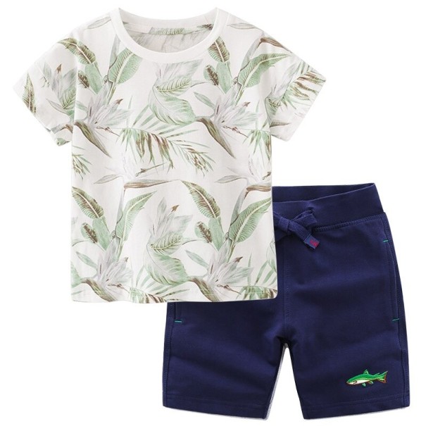 T-Shirt und Shorts für Jungen L1723 dunkelblau 5