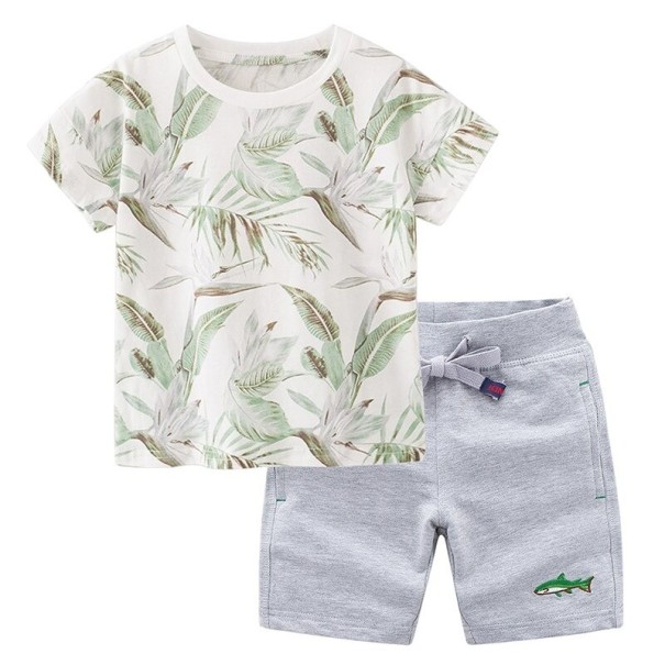 T-Shirt und Shorts für Jungen L1723 grau 7