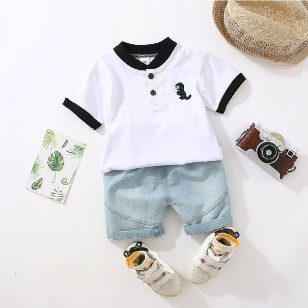 T-Shirt und Shorts für Jungen L1726 weiß 12-24 Monate