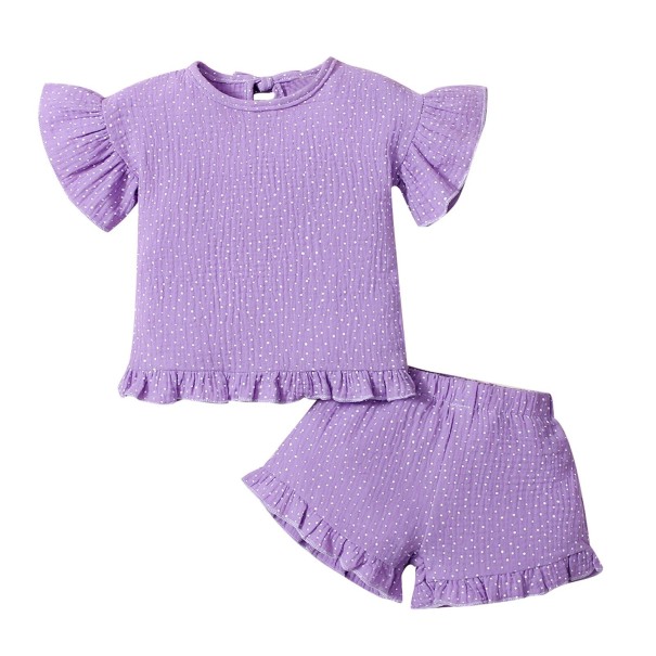 T-Shirt und Shorts für Mädchen L1273 hellviolett 3