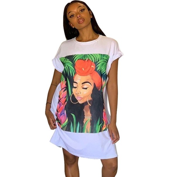 T-shirtkjole hvid XL