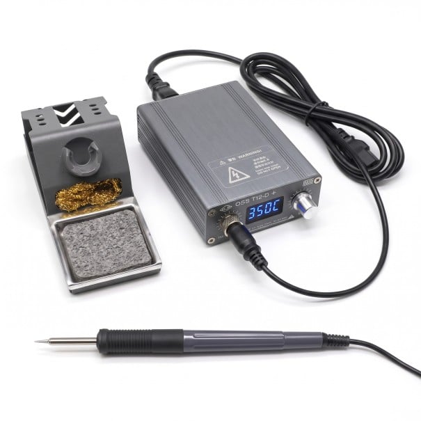 T12 75 W soldeerstation met digitaal LED-display en thermostaat met antistatische aarding in zilveren kleur voor elektronica-reparaties 1