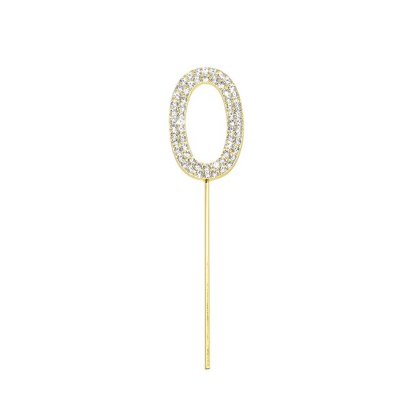 Taarttopper cijfers 0-9 gouden glittertaartdecoratie 10,5 cm jubileum verjaardagsfeest taartdecoratie 1 st volgens variant 0