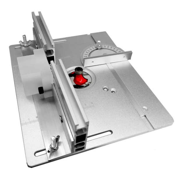 Tablă de lucru din aluminiu 20 x 24 cm pentru frezare Ajutor pentru prelucrarea lemnului pentru găurire și tăiere precisă atunci când se lucrează 1