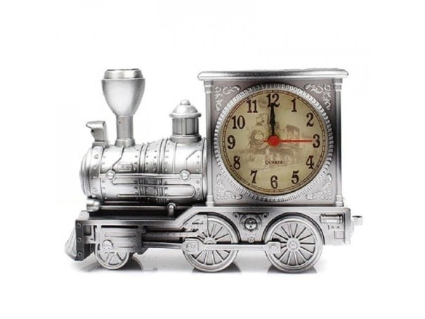 Table Clock Locomotive grey