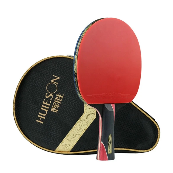 Table Tennis Bat with Long Ergonomic Handle and Case Training Ping Pong Racket for Beginners and Advanced Players 1