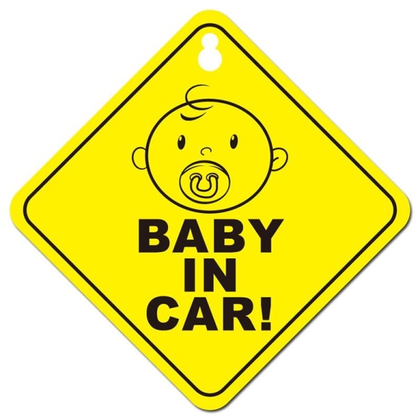 Tableau avec ventouse - enfant dans la voiture 2