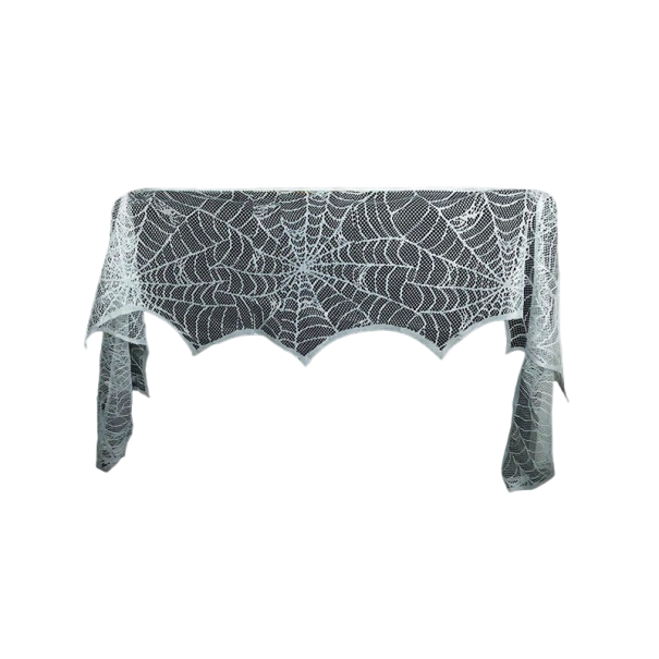 Tablecloth with Spider Web Design 244 x 45 cm white