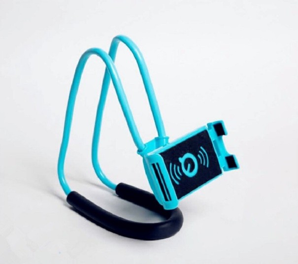 Tablet/mobiele telefoon nekhouder blauw