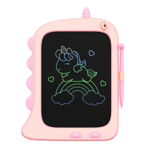 Tabletă de desen LCD pentru copii Tabletă electronică color de 22 cm cu jucărie creion pentru băieți și fete, desenat, scris, distracție roz