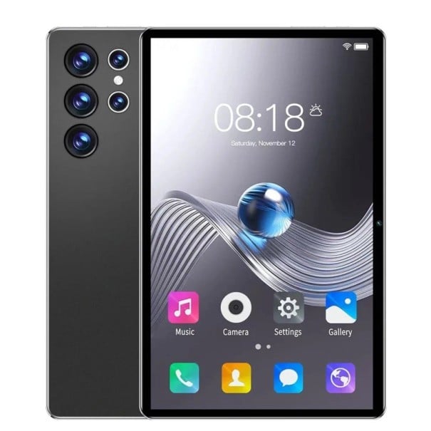 Tablette avec Android 13 écran HD 10,1 pouces processeur octa-core 4 Go de RAM 64 Go de ROM avec stylet et quatre haut-parleurs pour le travail, les jeux et les films noir