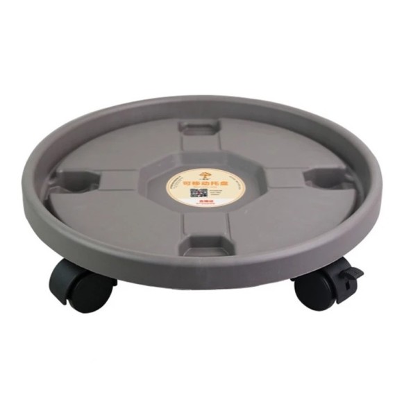Tabuleiro universal com rodas para vaso 27–30 cm Suporte móvel para flores em plástico Rodas giratórias com travão Alta capacidade de carga 1