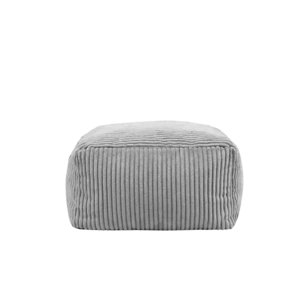Taburet podnožka bez náplně 40 l 40 x 24 cm měkký komfortní pohodlná opěrka nohou stylový malý sedák kostka do obývacího pokoje šedá