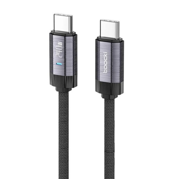 Ταχύτατο διπλό καλώδιο USB C 2 μ 240W PD3.1 υπερ γρήγορη φόρτιση LED φως USB 2.0 48V 5A μεταφορά δεδομένων 480 Mb/s καλώδιο για συγχρονισμό μαύρο