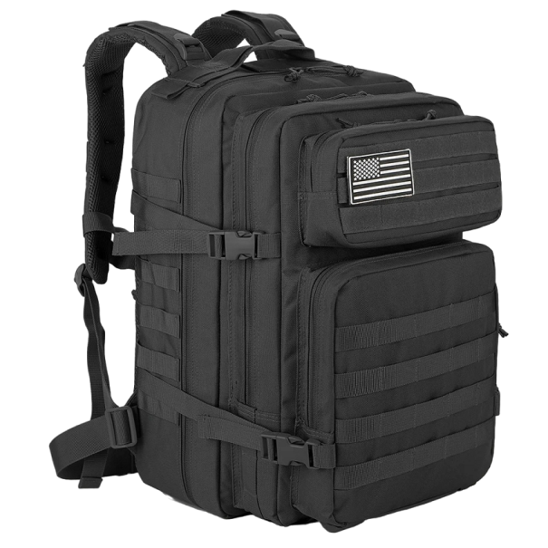 Tactical Backpack Camping Ryggsäck Stor kapacitet Ryggsäck Vandringsryggsäck med flera fickor 45L 50 x 30cm grå