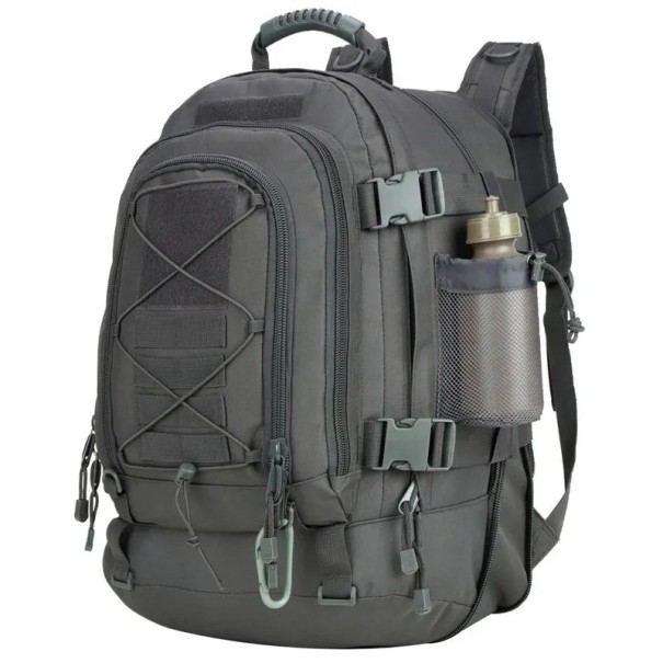 Tactical Military Backpack Camping Ryggsäck Stor kapacitet Ryggsäck Vandringsryggsäck med flera fickor 65L Vattentät 53 x 38 x 33 cm mörkgrå