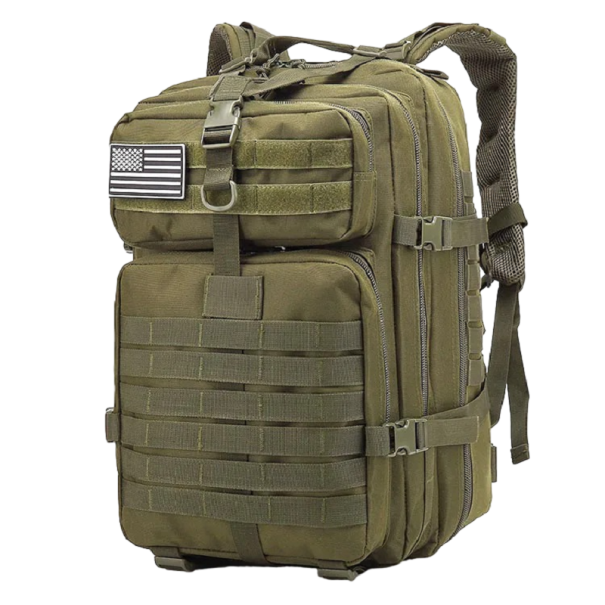 Tactical Military Backpack Camping Ryggsäck Stor kapacitet Ryggsäck Vandringsryggsäck med flera fickor Vattentät 50L 50 x 30cm armégrön