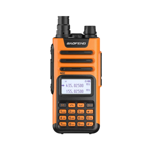 Tactical Walkie-Talkie with Antenna Long Range Walkie-Talkie 16 km Professional Dual-Channel Walkie-Talkie High-Performance Walkie-Talkie Waterproof 26.9 x 5.59 x 3.56 cm orange