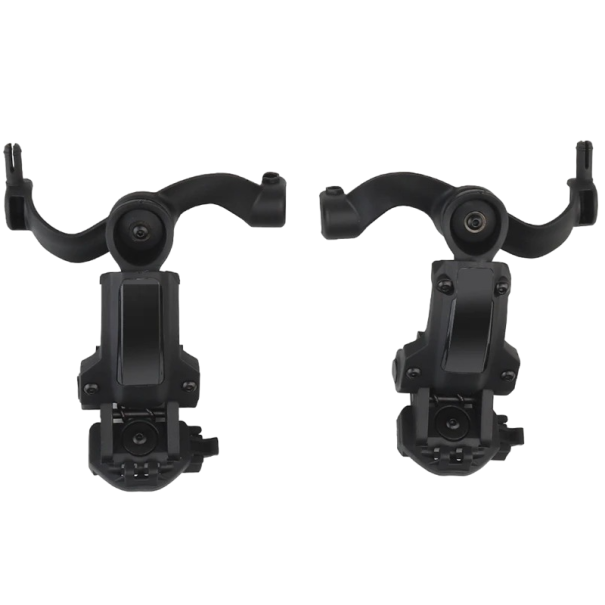 Tactische headset hoofdtelefoonhouder, draaibare helmadapter met meerdere hoeken, tactische headsetaccessoires, 10,5 x 13,4 x 4,5 cm zwart