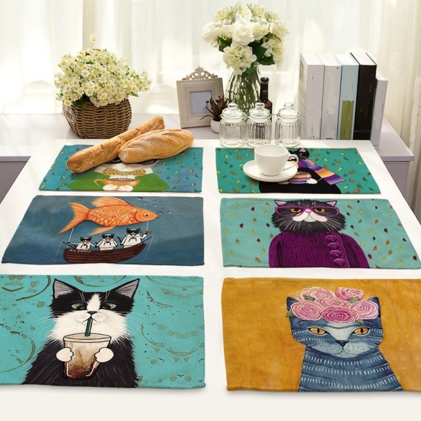 Tafeldekking met katten