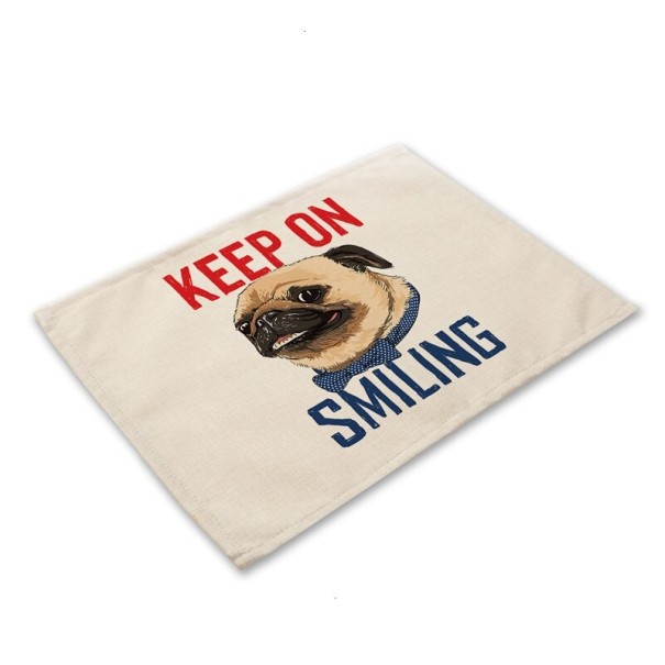 Tafelmat met bulldogmotief 10