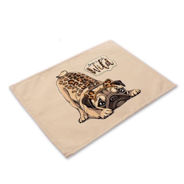 Tafelmat met bulldogmotief 19