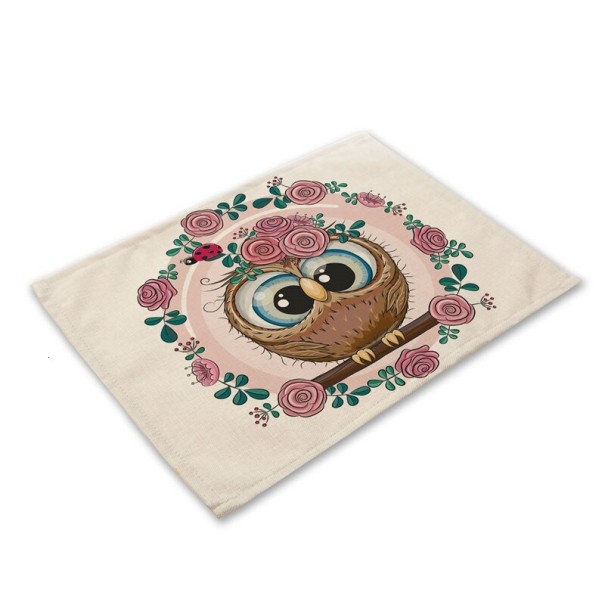 Tafelmat met uilenmotief 15