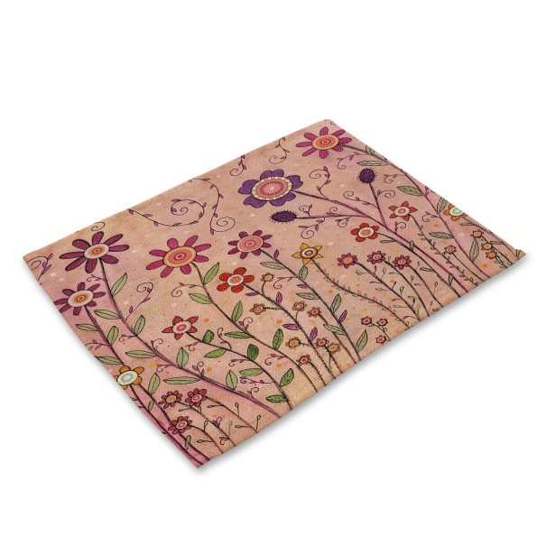 Tafelschikking met geschilderde planten 5