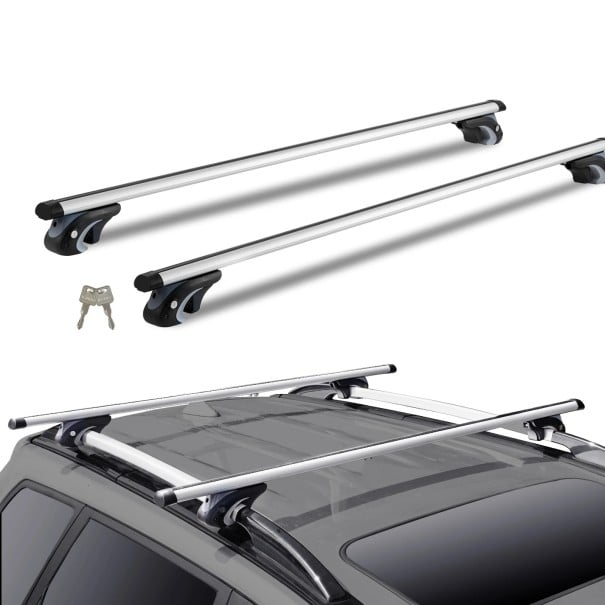Tagbøjler i aluminium 1370 x 72 x 106 mm Låselige justerbare til forhøjede længder Belastning 90 kg Aerodynamiske bøjler 1
