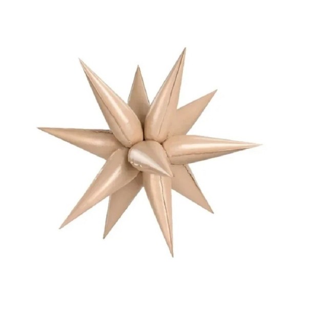 Tähtifolioilmapallot Joulukoristeet Juhlakoristeet Värikkäät Tähdenmuotoiset Ilmapallot 3D Puhallettavat Tähti Koristeellinen Folio Tähti 56 cm 6 kpl beige
