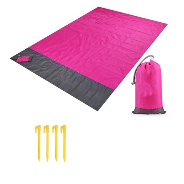 Taitettava piknikviltti tummanvaaleanpunainen 200 cm x 210 cm