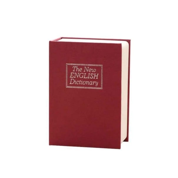 Tajná pokladnička na kľúč v tvare knihy The New English Dictionary skrytý zámok bezpečná pokladnička na peniaze červená