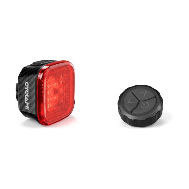 Takana LED-valo pyörään suuntavilkuilla CYCLAMI CY180T Langaton ohjain ohjaustangossa 14 kuvioita Jarruvalo 500 mAh USB-C IPX6 1