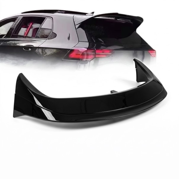 Takspoiler för bakluckan, montering med tejp utan modifieringar, ABS-plast, blank svart, för VW Golf 8 MK8 GTI GTD R GTE 2020–2023 1