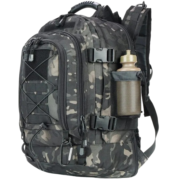 Taktický vojenský batoh Kempingový batoh Velkokapacitní batoh Turistický batoh s několika kapsami 65 l Voděodolný 53 x 38 x 33 cm Maskáčový vzor 1