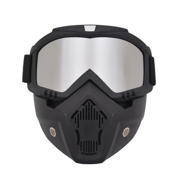 Taktikai paintball maszk ütközésvédő Motorkerékpáros védőszemüveg CS háborús játékok Airsoft Vadász maszk lövész 18,5x18 cm ezüst