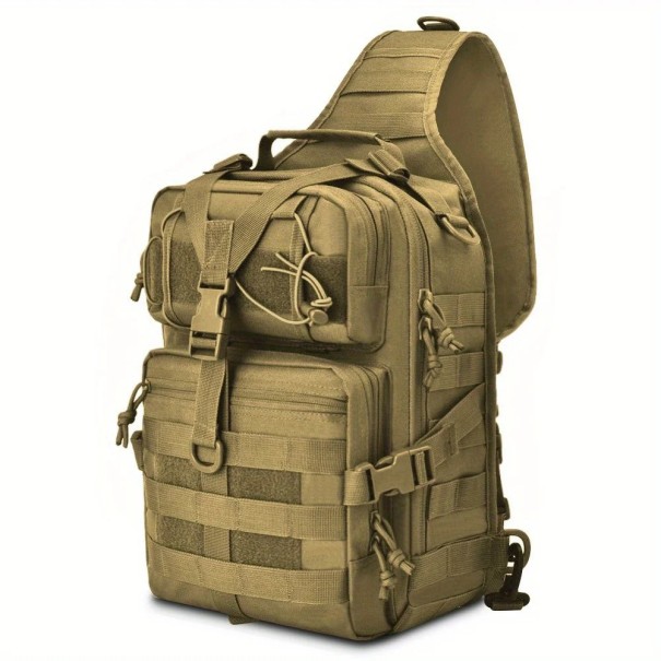 Taktinen rannereppu 32 × 20 × 16 cm vedenpitävä rintareppu vaellukseen ja retkeilyyn ulkoiluun, sotilasreppu miehille ja naisille khaki