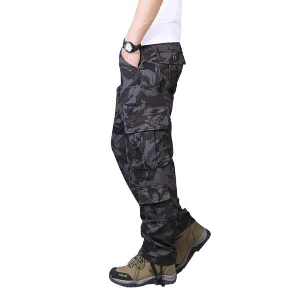 Taktische Camouflage-Hose für Herren, mehrere Taschen, Militärstil, Outdoor-Hose, strapazierfähiges Material, für Camping, Wandern, Arbeit schwarz 29