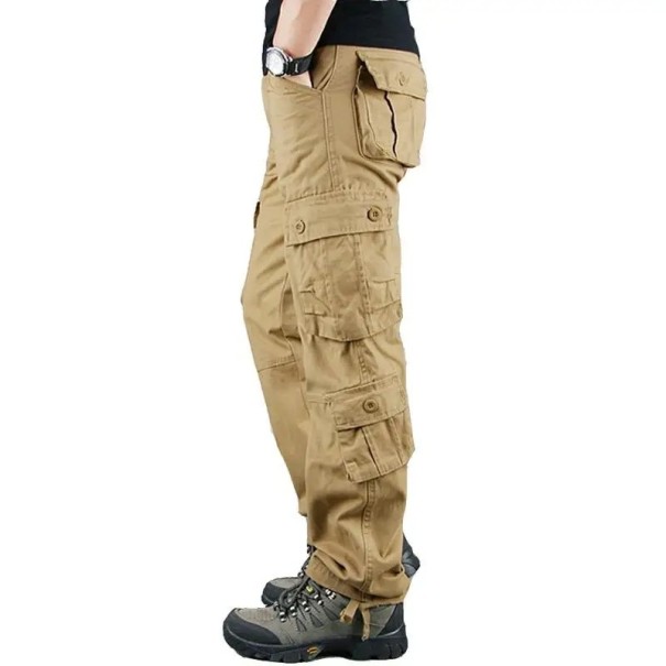 Taktische Hose für Herren, mehrere Taschen, Outdoor-Hose, strapazierfähige Arbeitshose im Militärstil, Wandern, Camping, Freizeit beige 44
