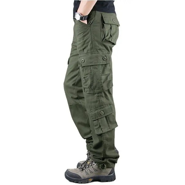 Taktische Hose für Herren, mehrere Taschen, Outdoor-Hose, strapazierfähige Arbeitshose im Militärstil, Wandern, Camping, Freizeit grün 34