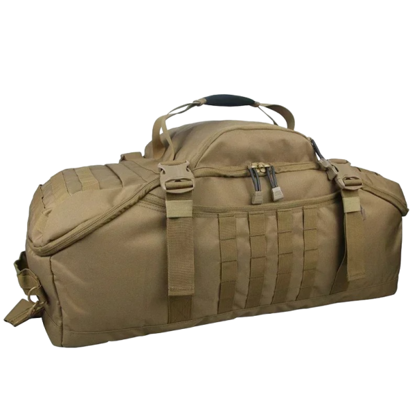 Taktische Militärtasche, Campingtasche, große Kapazität, Tasche mit mehreren Taschen, Wandertasche, Militärrucksack, 60 l, wasserdicht, 58 x 30 cm braun