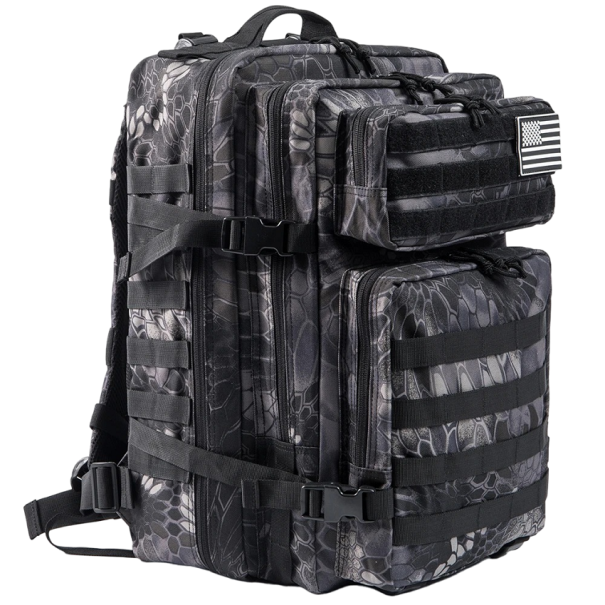 Taktischer Militärrucksack, Camping-Rucksack, großes Fassungsvermögen, Rucksack mit mehreren Taschen, Wanderrucksack, 45 l, 50 x 30 cm, Tarnmuster