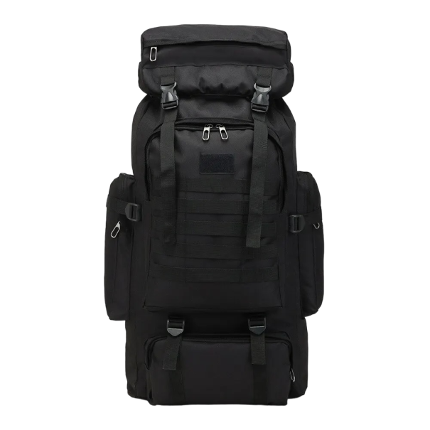 Taktischer Militärrucksack, Camping-Rucksack, großes Fassungsvermögen, Rucksack mit mehreren Taschen, Wanderrucksack, 60 l, wasserdicht, 72 x 34 x 17 cm, Schwarz 1