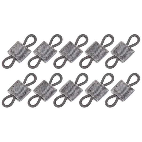 Taktisches MOLLE elastisches Gurtband, taktische Taschengurtschnallen, elastische taktische Halterungen, 10 Stück grau