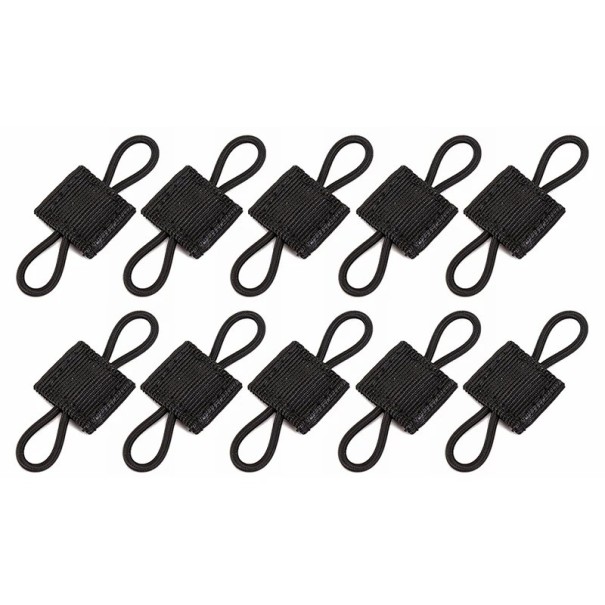 Taktisk MOLLE Elastisk Rem Taktisk Taske Spænder Elastiske Taktiske Holdere 10 Stk. sort